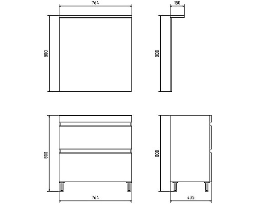 Купить Тумба с раковиной ясень белый 81 см ASB-Mebel Коста в магазине сантехники Santeh-Crystal.ru