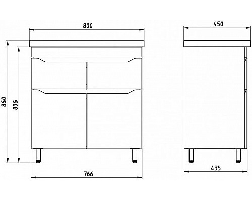 Приобрести Комплект мебели белый 80,5 см ASB-Mebel Бари в магазине сантехники Santeh-Crystal.ru
