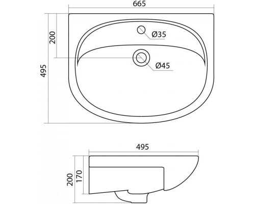 Заказать Тумба с раковиной белый глянец 66,5 см Onika Стелла 106503 + 1WH110174 в магазине сантехники Santeh-Crystal.ru