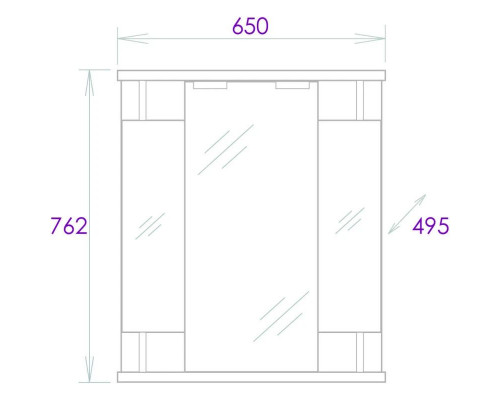 Купить Комплект мебели белый глянец 66,5 см Onika Стелла 106503 + 1WH110174 + 206505 в магазине сантехники Santeh-Crystal.ru