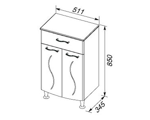 Купить Тумба белый 51,1 см Aquanet Моника 00186779 в магазине сантехники Santeh-Crystal.ru