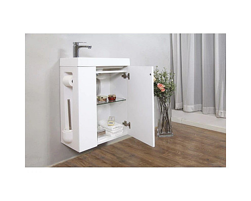 Заказать Тумба белый глянец 50 см BelBagno Capella BB500BHLC/BL/LEFT в магазине сантехники Santeh-Crystal.ru