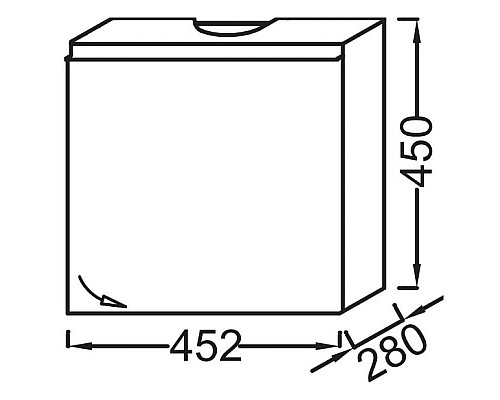 Купить Тумба серый титан глянец 45,2 см шарниры справа Jacob Delafon Odeon Up EB999D-N21 в магазине сантехники Santeh-Crystal.ru