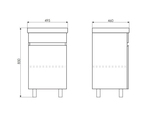 Заказать Тумба с раковиной белый глянец 49,5 см Comforty Астра 00003118245 в магазине сантехники Santeh-Crystal.ru