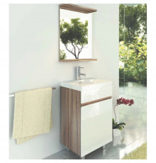 Тумба с раковиной белый глянец/эбони светлый 49,5 см Comforty Астра 00003118246