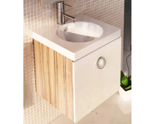 Приобрести Тумба с раковиной белый глянец/эбони светлый 49,5 см Comforty Магнолия 00003118133 в магазине сантехники Santeh-Crystal.ru