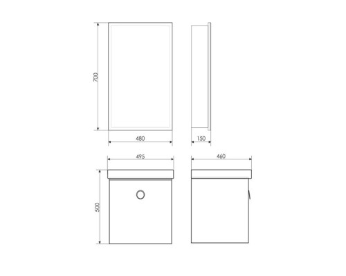 Приобрести Тумба с раковиной белый глянец/эбони светлый 49,5 см Comforty Магнолия 00003118133 в магазине сантехники Santeh-Crystal.ru