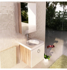 Тумба с раковиной белый глянец/эбони светлый 49,5 см Comforty Магнолия 00003118133