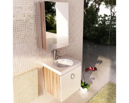 Приобрести Тумба с раковиной белый глянец/эбони светлый 49,5 см Comforty Магнолия 00003118133 в магазине сантехники Santeh-Crystal.ru