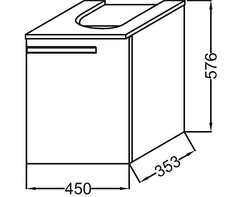 Купить Тумба белый 45 см Jacob Delafon Struktura EB1397D-N18 в магазине сантехники Santeh-Crystal.ru