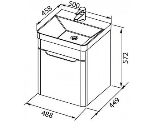 Приобрести Тумба белый глянец 48,8 см Aquanet София 00201745 в магазине сантехники Santeh-Crystal.ru