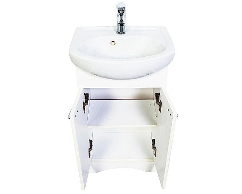 Купить Тумба с раковиной белый глянец 46 см Orange Сити Si-45TU+RA в магазине сантехники Santeh-Crystal.ru