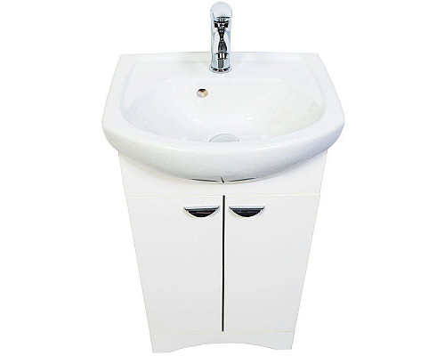 Купить Тумба с раковиной белый глянец 46 см Orange Сити Si-45TU+RA в магазине сантехники Santeh-Crystal.ru