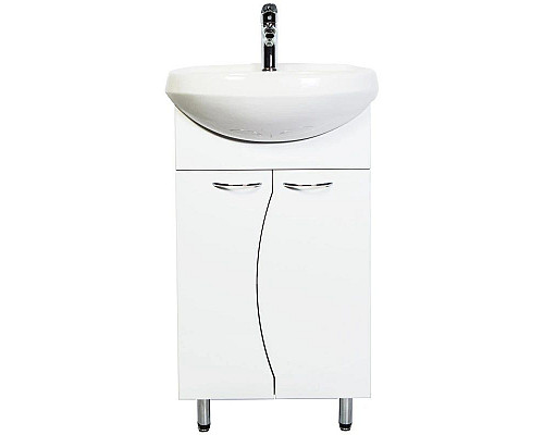 Купить Тумба с раковиной белый глянец 50 см Orange Диана Di-50TU+RA в магазине сантехники Santeh-Crystal.ru