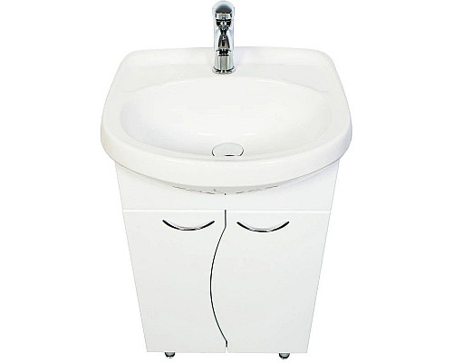 Купить Тумба с раковиной белый глянец 50 см Orange Диана Di-50TU+RA в магазине сантехники Santeh-Crystal.ru