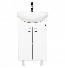 Тумба с раковиной белый глянец 50 см Orange Рио Ri-50TU+RA