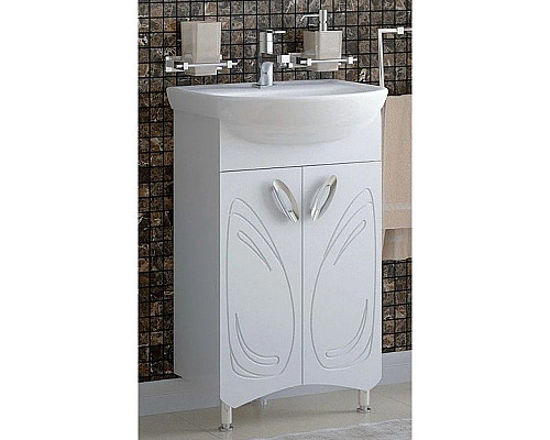 Заказать Тумба с раковиной белый глянец 51 см Corozo Лидер SETSD-00000318/SD-00000371 в магазине сантехники Santeh-Crystal.ru