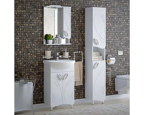 Заказать Тумба с раковиной белый глянец 51 см Corozo Лидер SETSD-00000318/SD-00000371 в магазине сантехники Santeh-Crystal.ru
