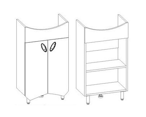 Заказать Тумба с раковиной белый глянец 51 см Corozo Лидер SETSD-00000318/SD-00000371 в магазине сантехники Santeh-Crystal.ru