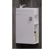 Тумба с раковиной белый глянец/белый матовый 40,5 см Corozo Комо SET/SD-00000317/UM-COM40/1