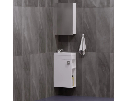 Приобрести Тумба с раковиной белый глянец/белый матовый 40,5 см Corozo Комо SET/SD-00000317/UM-COM40/1 в магазине сантехники Santeh-Crystal.ru