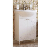 Тумба с раковиной белый глянец 55,5 см Corozo Орфей SETSD-00000360/SD-00000065