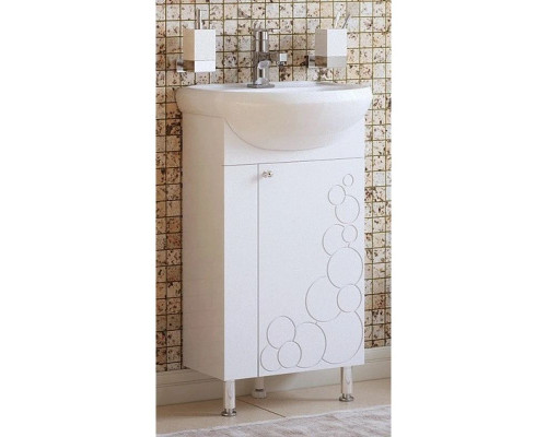 Заказать Тумба с раковиной белый глянец 46 см Corozo Орфей SETSD-00000384/SD-00000088 в магазине сантехники Santeh-Crystal.ru