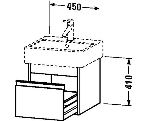 Приобрести Тумба бетонно-серый матовый 45 см Duravit Ketho KT668500707 в магазине сантехники Santeh-Crystal.ru