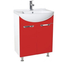 Тумба с раковиной красный глянец/белый глянец 55 см Bellezza Альфа 4638808000036 + 4607152360660