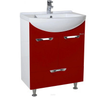 Тумба с раковиной красный глянец/белый глянец 55 см Bellezza Альфа 4638808070039 + 4607152360660