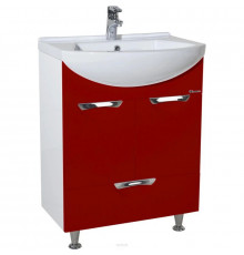Тумба с раковиной красный глянец/белый глянец 55 см Bellezza Альфа 4638808070039 + 4607152360660