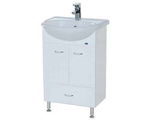 Приобрести Тумба с раковиной белый глянец 51 см Bellezza Уют 4635006070014 + 4620008192758 в магазине сантехники Santeh-Crystal.ru