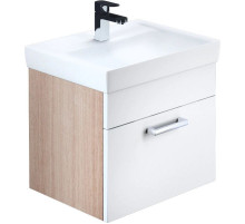 Тумба с раковиной белый глянец/дерево 50 см IDDIS Mirro MIR50W0i95K