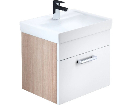 Заказать Тумба с раковиной белый глянец/дерево 50 см IDDIS Mirro MIR50W0i95K в магазине сантехники Santeh-Crystal.ru