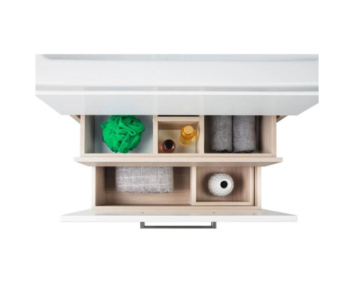 Заказать Тумба с раковиной белый глянец/дерево 50 см IDDIS Mirro MIR50W0i95K в магазине сантехники Santeh-Crystal.ru