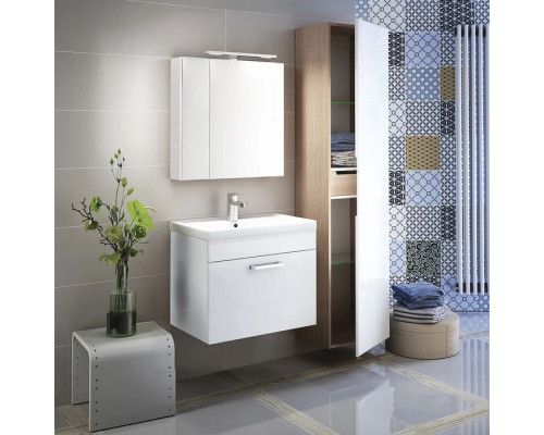 Заказать Тумба с раковиной белый глянец 50 см IDDIS Mirro New NMIR50Wi95K в магазине сантехники Santeh-Crystal.ru