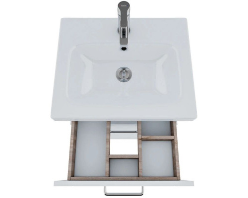 Приобрести Тумба с раковиной белый глянец/дерево 50,5 см IDDIS Sena New NSE50W1i95K в магазине сантехники Santeh-Crystal.ru