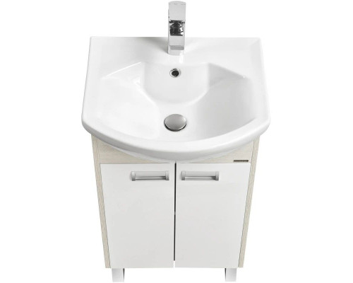 Купить Тумба с раковиной белый глянец/дуб сомерсет 50,5 см Акватон Бекка 1A2108K1BAC20 в магазине сантехники Santeh-Crystal.ru