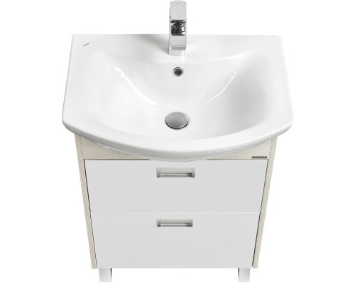 Приобрести Тумба белый глянец/дуб сомерсет 54,8 см Акватон Бекка 1A196601BAC20 в магазине сантехники Santeh-Crystal.ru