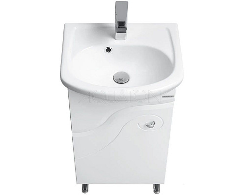 Заказать Тумба с раковиной белый глянец 45 см Акватон Колибри 1A0652K1KO01L в магазине сантехники Santeh-Crystal.ru