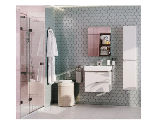 Приобрести Тумба с раковиной белый глянец/серый кашемир 50 см Акватон Скай 1A2380K1SY010 в магазине сантехники Santeh-Crystal.ru