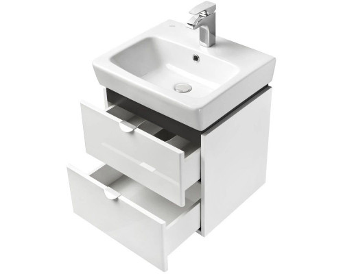 Приобрести Тумба с раковиной белый глянец/серый кашемир 50 см Акватон Скай 1A2380K1SY010 в магазине сантехники Santeh-Crystal.ru