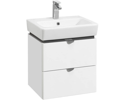 Приобрести Тумба с раковиной белый глянец/серый кашемир 50 см Акватон Скай 1A2380K1SY010 в магазине сантехники Santeh-Crystal.ru