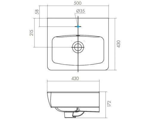 Приобрести Тумба с раковиной белый глянец/серый кашемир 50 см Акватон Скай 1A2380K1SY010 в магазине сантехники Santeh-Crystal.ru