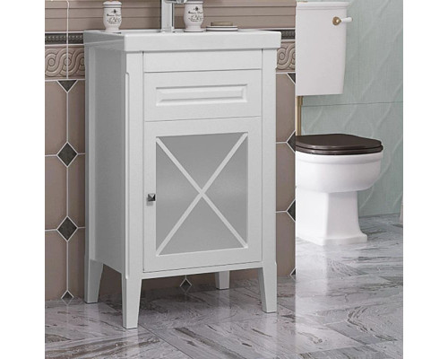 Купить Тумба с раковиной белый матовый 50 см R Opadiris Палермо в магазине сантехники Santeh-Crystal.ru