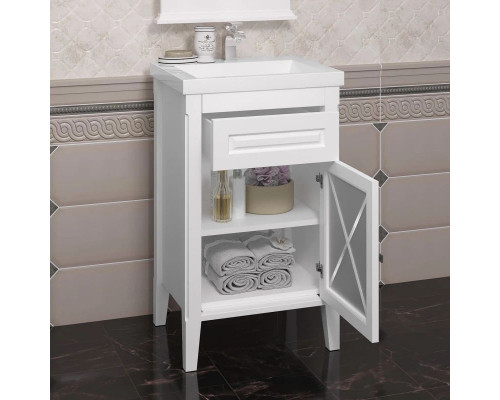 Купить Тумба с раковиной белый матовый 50 см R Opadiris Палермо в магазине сантехники Santeh-Crystal.ru