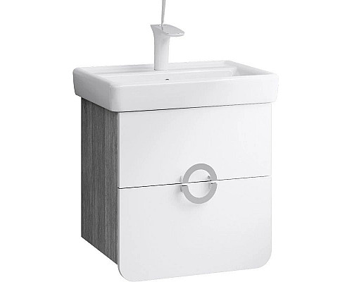 Приобрести Тумба с раковиной белый матовый/дуб седой 55 см Aqwella Alicante Alic.01.05/Gray + 30969 в магазине сантехники Santeh-Crystal.ru