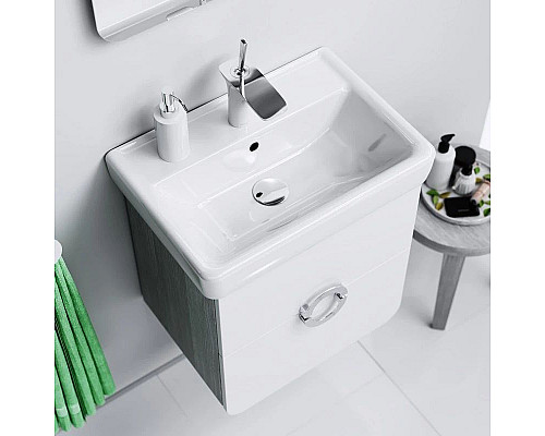 Приобрести Тумба с раковиной белый матовый/дуб седой 55 см Aqwella Alicante Alic.01.05/Gray + 30969 в магазине сантехники Santeh-Crystal.ru