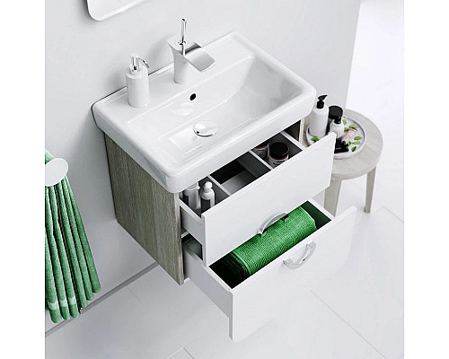 Приобрести Тумба с раковиной белый матовый/дуб седой 55 см Aqwella Alicante Alic.01.05/Gray + 30969 в магазине сантехники Santeh-Crystal.ru