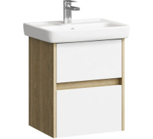 Тумба с раковиной дуб балтийский/белый глянец 50 см Aqwella City CI0105DB + 195032